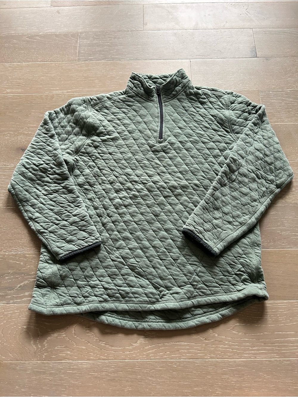 J. Crew Quilted Half-Zip Sweater in Sage